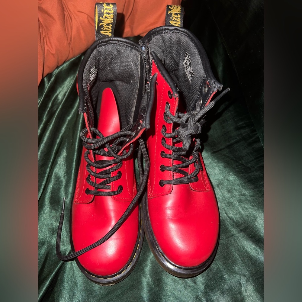 Red Dr. Martens size 4 girls